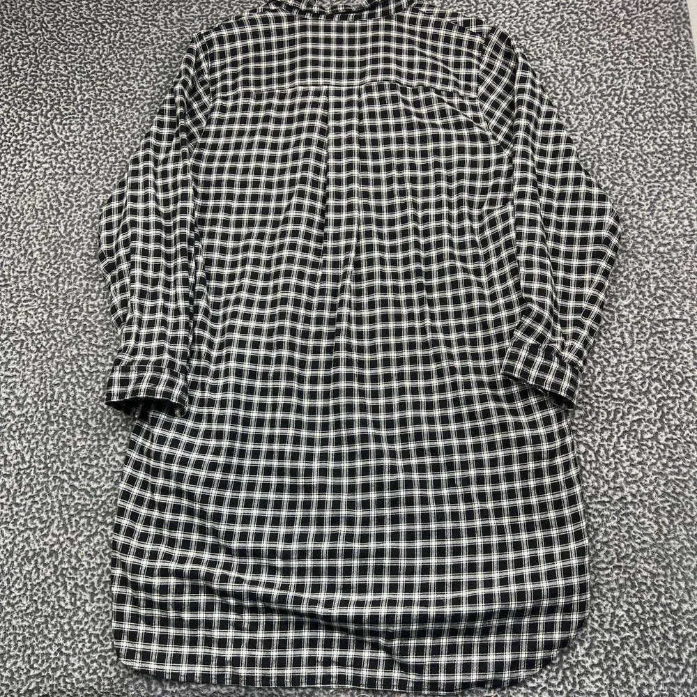 Madewell Shirt Dress Women XL Black White Plaid Flannel Long Sleeve Cotton